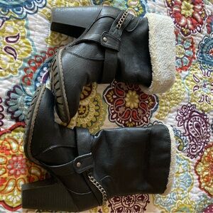 Kohl's Black Faux Fur Women's Boots